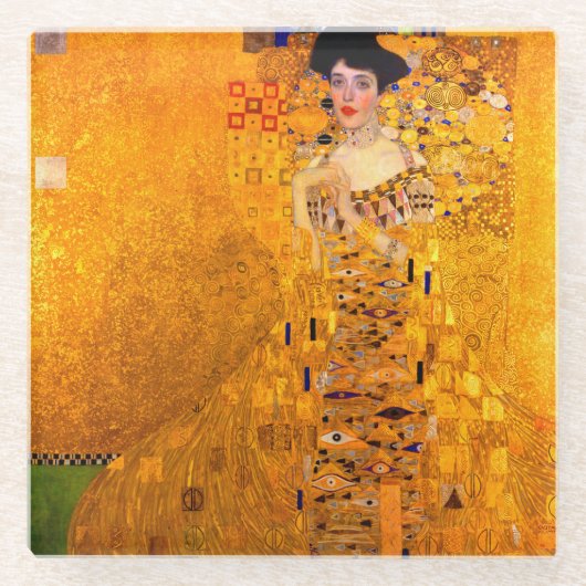 Gustav Klimt Portret van Adele Bloch Bauer Glazen Onderzetter (Voorkant)