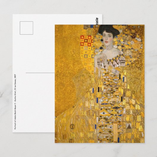 Gustav Klimt - Portret van Adele Bloch-Bauer I Briefkaart (Voorkant / Achterkant)