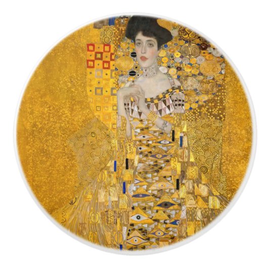 Gustav Klimt - Portret van Adele Bloch-Bauer I Keramische Knop (Voorkant)