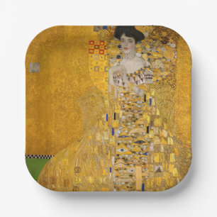 Gustav Klimt - Portret van Adele Bloch-Bauer I Papieren Bordje