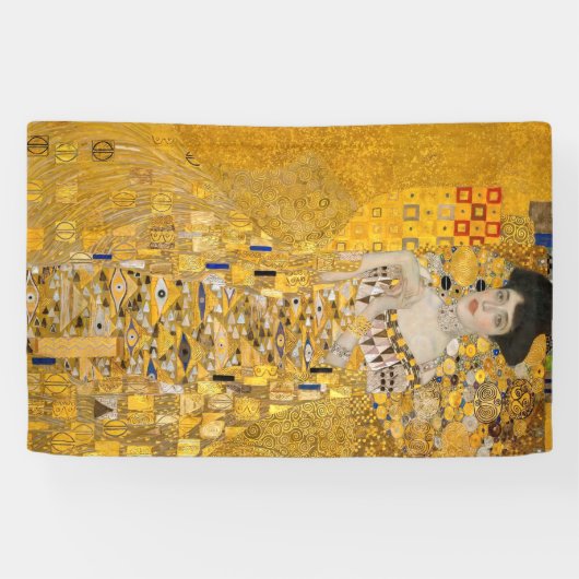 Gustav Klimt - Portret van Adele Bloch-Bauer I Spandoek (Horizontaal)