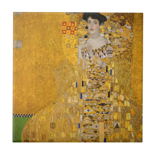 Gustav Klimt - Portret van Adele Bloch-Bauer I Tegeltje (Voorkant)
