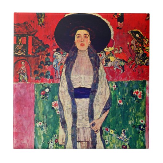 Gustav Klimt Portret van Adele Bloch-Bauer II Tegeltje (Voorkant)