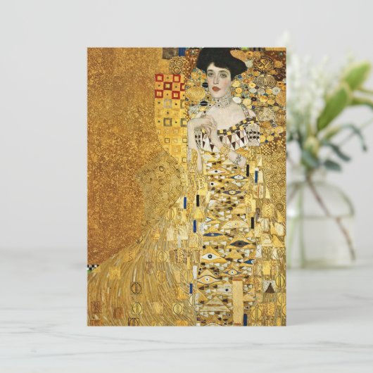 Gustav Klimt - portret van Adele Bloch Bauer Kaart (Staand voorkant)