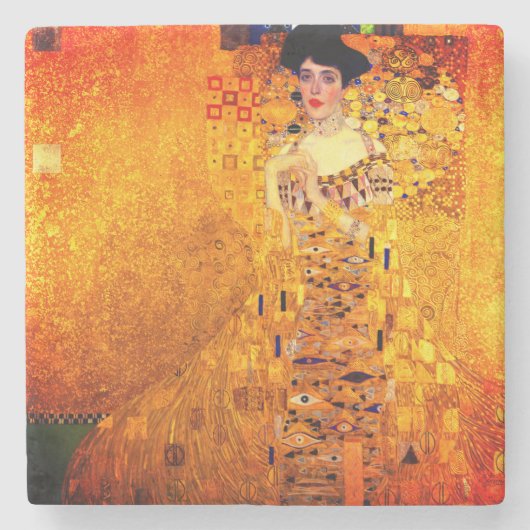 Gustav Klimt Portret van Adele Bloch Bauer Stenen Onderzetter (Voorkant)