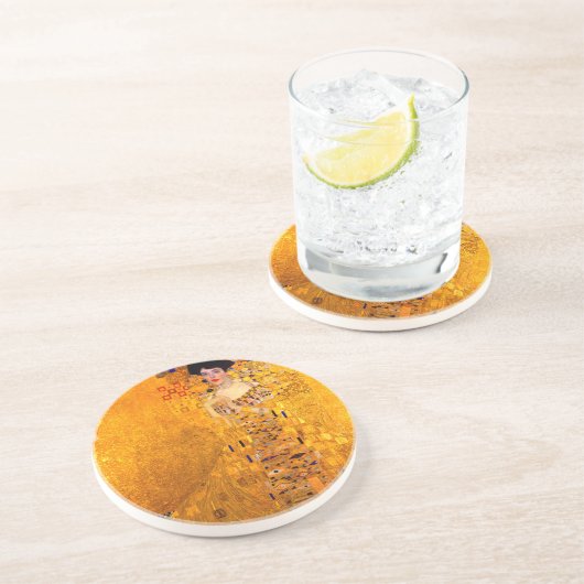 Gustav Klimt Portret van Adele Bloch Bauer Zandsteen Onderzetter (Zijkant)