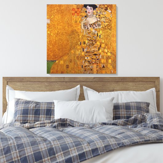 Gustav Klimt Portret van Adele GalleryHD Canvas Afdruk (Insitu (Slaapkamer))