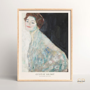 Gustav Klimt Portret van een dame in wit schilderi Poster
