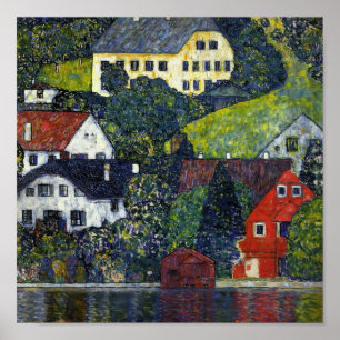 Gustav Klimt Poster ~ Houses at Unterach am Attens