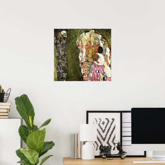 Gustav Klimt ~ Poster van het leven en de dood (Thuiskantoor)