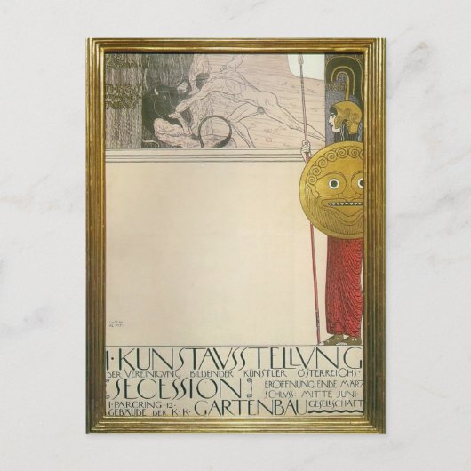 Gustav Klimt: Poster voor de eerste kunsttentoonst Briefkaart (Voorkant)