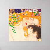 Gustav Klimt - Poster voor moeder en kind Canvas Afdruk (Voorkant)