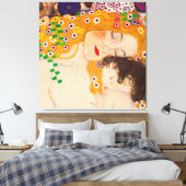 Gustav Klimt - Poster voor moeder en kind Canvas Afdruk (Insitu (Slaapkamer))