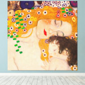 Gustav Klimt - Poster voor moeder en kind Canvas Afdruk (Insitu (Houten vloer))