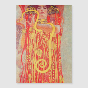 Gustav Klimt Red Woman Gold Snake Painting