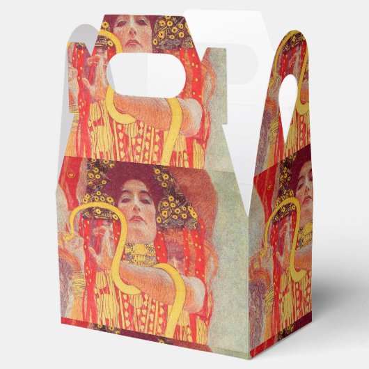Gustav Klimt Red Woman Gold Snake Painting Bedankdoosjes (Geopend)