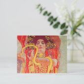 Gustav Klimt Red Woman Gold Snake Painting Briefkaart (Staand voorkant)
