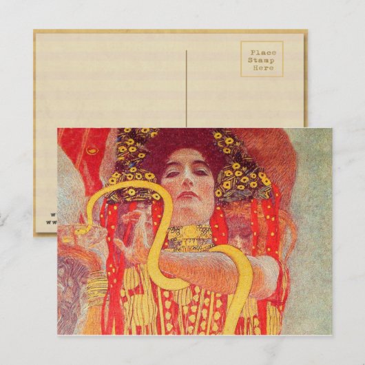 Gustav Klimt Red Woman Gold Snake Painting Briefkaart (Voorkant / Achterkant)