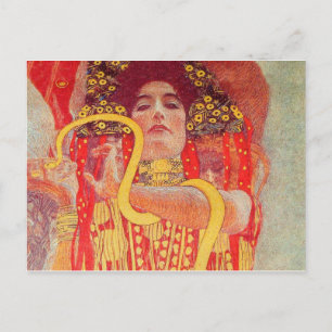 Gustav Klimt Red Woman Gold Snake Painting Briefkaart