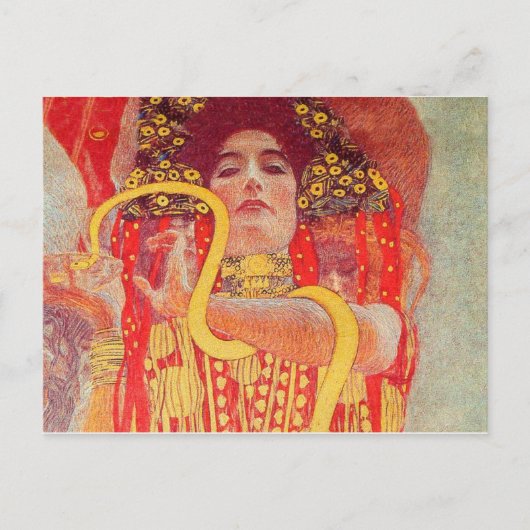 Gustav Klimt Red Woman Gold Snake Painting Briefkaart (Voorkant)