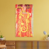 Gustav Klimt Red Woman Gold Snake Painting Canvas Afdruk (Insitu (Woonkamer))