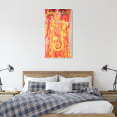 Gustav Klimt Red Woman Gold Snake Painting Canvas Afdruk (Insitu (Slaapkamer))