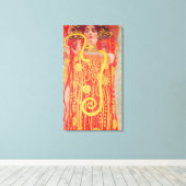Gustav Klimt Red Woman Gold Snake Painting Canvas Afdruk (Insitu (Houten vloer))