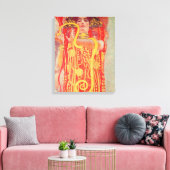 Gustav Klimt Red Woman Gold Snake Painting Canvas Afdruk (Insitu (Woonkamer))