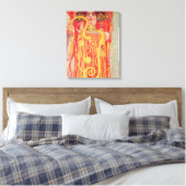 Gustav Klimt Red Woman Gold Snake Painting Canvas Afdruk (Insitu (Slaapkamer))