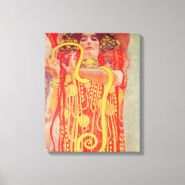 Gustav Klimt Red Woman Gold Snake Painting Canvas Afdruk