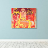 Gustav Klimt Red Woman Gold Snake Painting Canvas Afdruk (Insitu (Houten vloer))