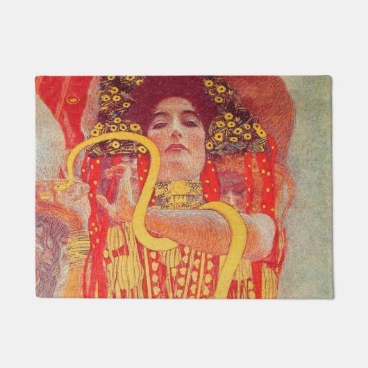 Gustav Klimt Red Woman Gold Snake Painting Deurmat (Voorkant)
