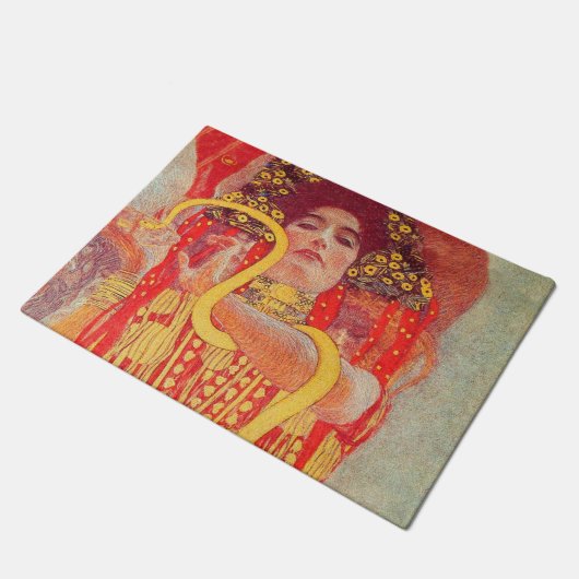 Gustav Klimt Red Woman Gold Snake Painting Deurmat (Schuin)