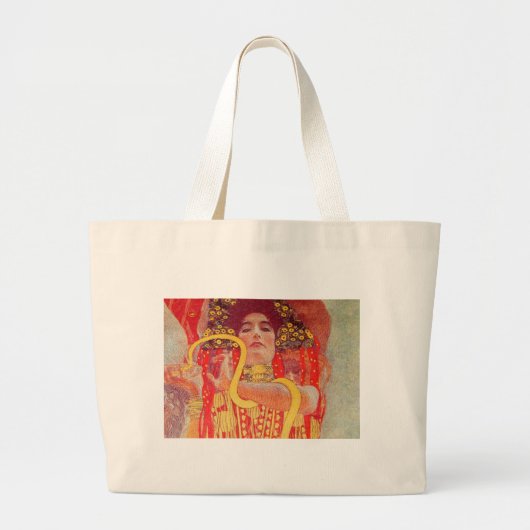 Gustav Klimt Red Woman Gold Snake Painting Grote Tote Bag (Voorkant)