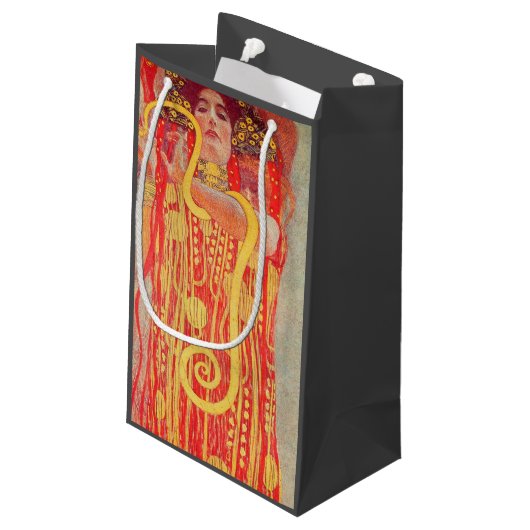 Gustav Klimt Red Woman Gold Snake Painting Klein Cadeauzakje (Achterkant Gekanteld)