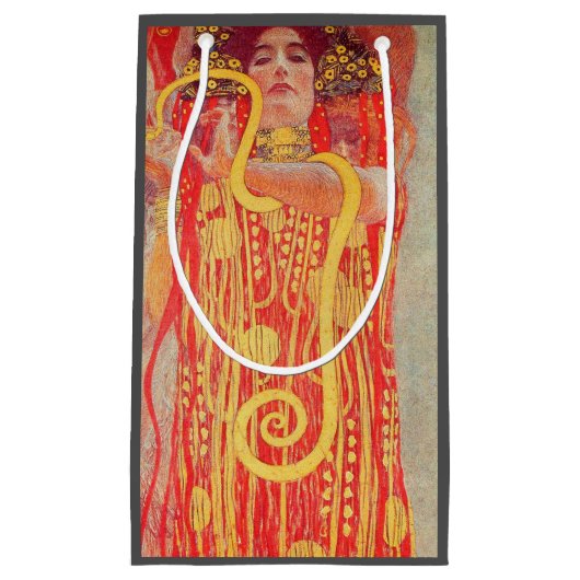 Gustav Klimt Red Woman Gold Snake Painting Klein Cadeauzakje (Voorkant)