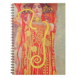 Gustav Klimt Red Woman Gold Snake Painting Notitieboek