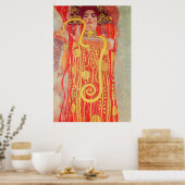 Gustav Klimt Red Woman Gold Snake Painting Poster (Keuken)