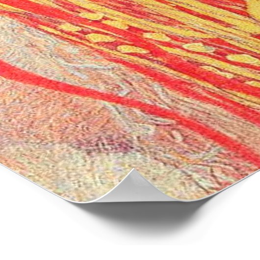 Gustav Klimt Red Woman Gold Snake Painting Poster (Hoek)