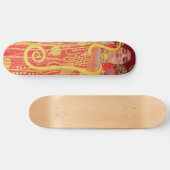 Gustav Klimt Red Woman Gold Snake Painting Skateboard (Horizontaal)
