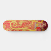 Gustav Klimt Red Woman Gold Snake Painting Skateboard (Horizontaal)