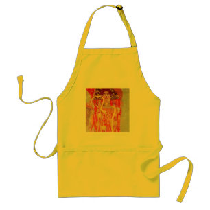 Gustav Klimt Red Woman Gold Snake Painting Standaard Schort