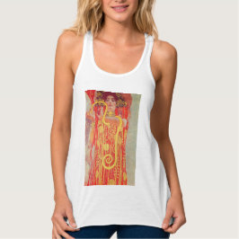 Gustav Klimt Red Woman Gold Snake Painting Tanktop