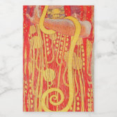 Gustav Klimt Red Woman Gold Snake Painting Voedselcontainer Etiket (Enkel label)