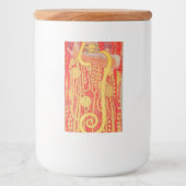 Gustav Klimt Red Woman Gold Snake Painting Voedselcontainer Etiket (Voorkant)