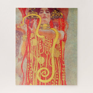 Gustav Klimt Rode Vrouw Goud Slang Schilderij Legpuzzel