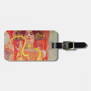 Gustav Klimt Rode Vrouw Gouden Slang Schilderij Bagagelabel