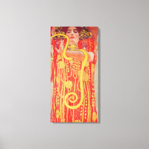 Gustav Klimt Rode Vrouw Gouden Slang Schilderij Canvas Afdruk