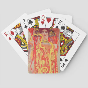 Gustav Klimt Rode Vrouw Gouden Slang Schilderij Pokerkaarten