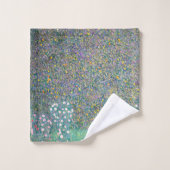 Gustav Klimt - Rosebushes onder de bomen Bad Handdoek (Wasdoekje)